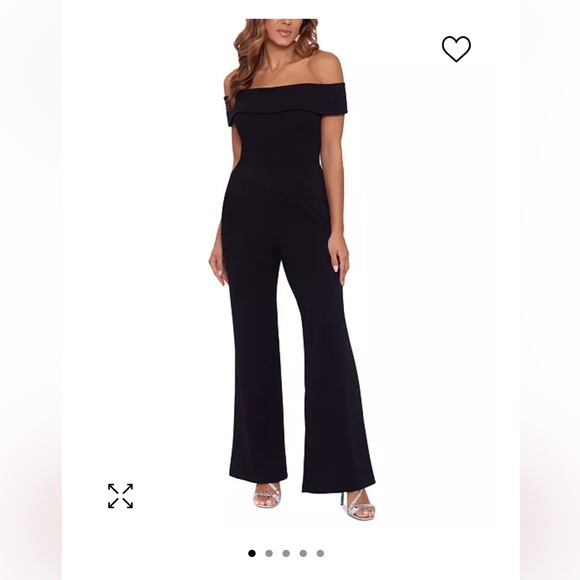 Xscape off the shoulder black wide leg jumpsuit elevated...